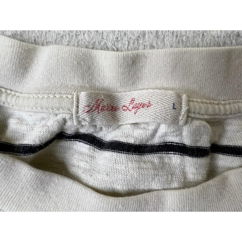 Marine Layer Shirt Womens Large White Stripe Vintage Slub Cropped Tee - Picture 4 of 9